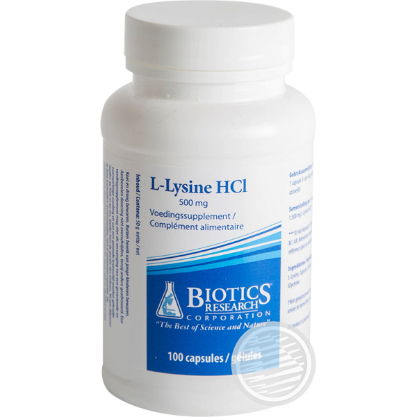 L-LYSINE HCL (500mg) - 100 CAP/GÉL - ENERGETICA NATURA