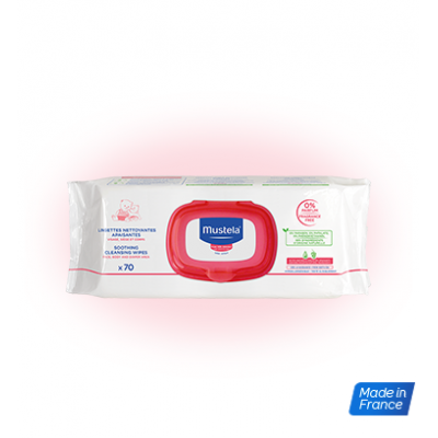 MUSTELA Lingettes Nettoyantes Apaisantes - 70x