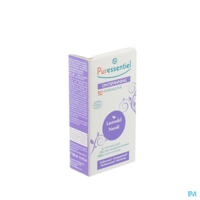 PURESSENTIEL Huile Massage Bio Lavande-Neroli - Détente